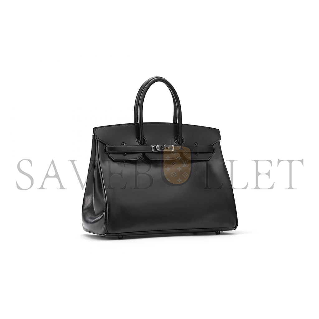 HERMES MASTER BIRKIN 35 BOX LEATHER BLACK BAG H028698CK89 (35*25*18cm)